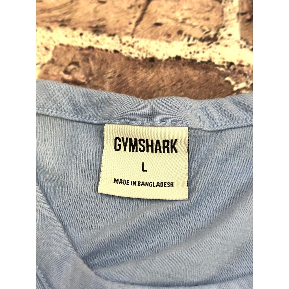 Gymshark Womens Training T-Shirt Light Blue Side Slit Activewear Top Large B1A7Q - Picture 4 of 13